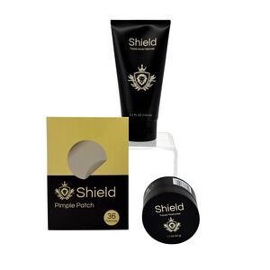 Shield Labs Acne Face System For Men Acne Cleanser Moisturizer 36 Patch Kit NEW